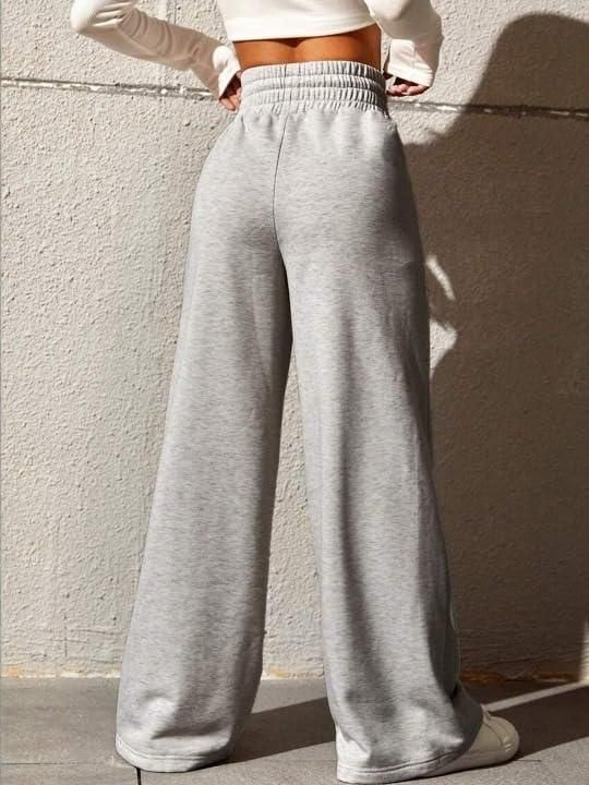 Women’s High-Waist Wide Leg Pants – Light Grey