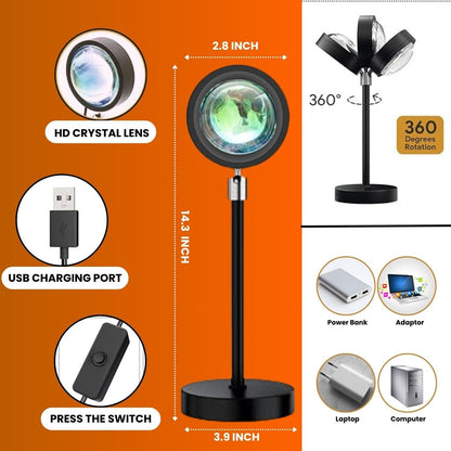 Veyron 4-in-1 Sunset Projection Lamp – Aesthetic Mood Lighting