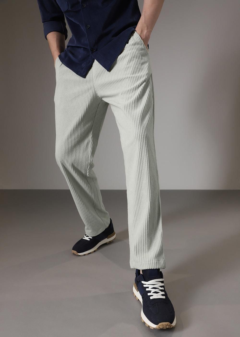 Men's Caudray Fabric Stylish Pants (Grey, Pack of 1)