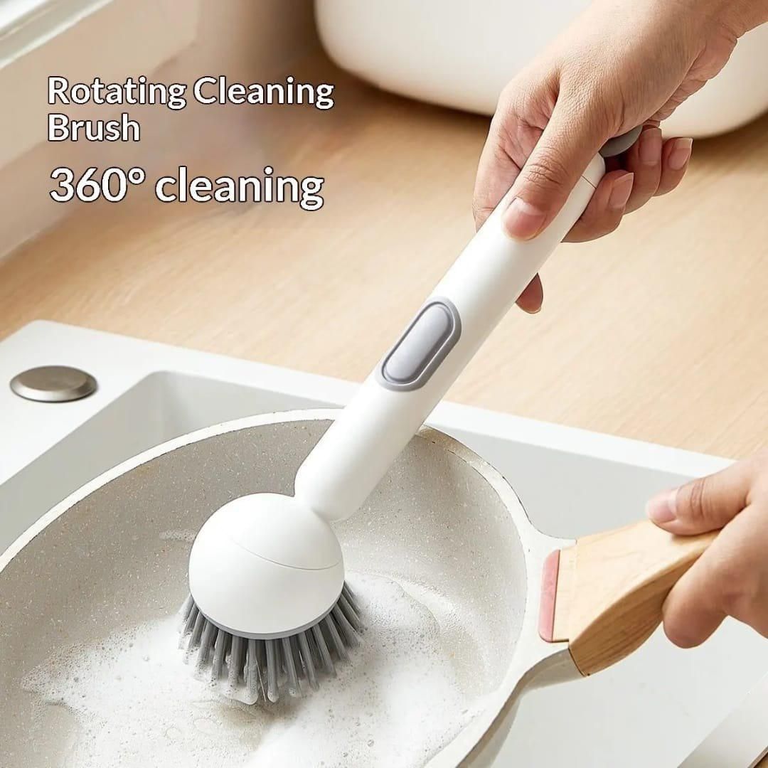 360° Scrubber Wand with Liquid Dispenser - 10X Faster Cleaning