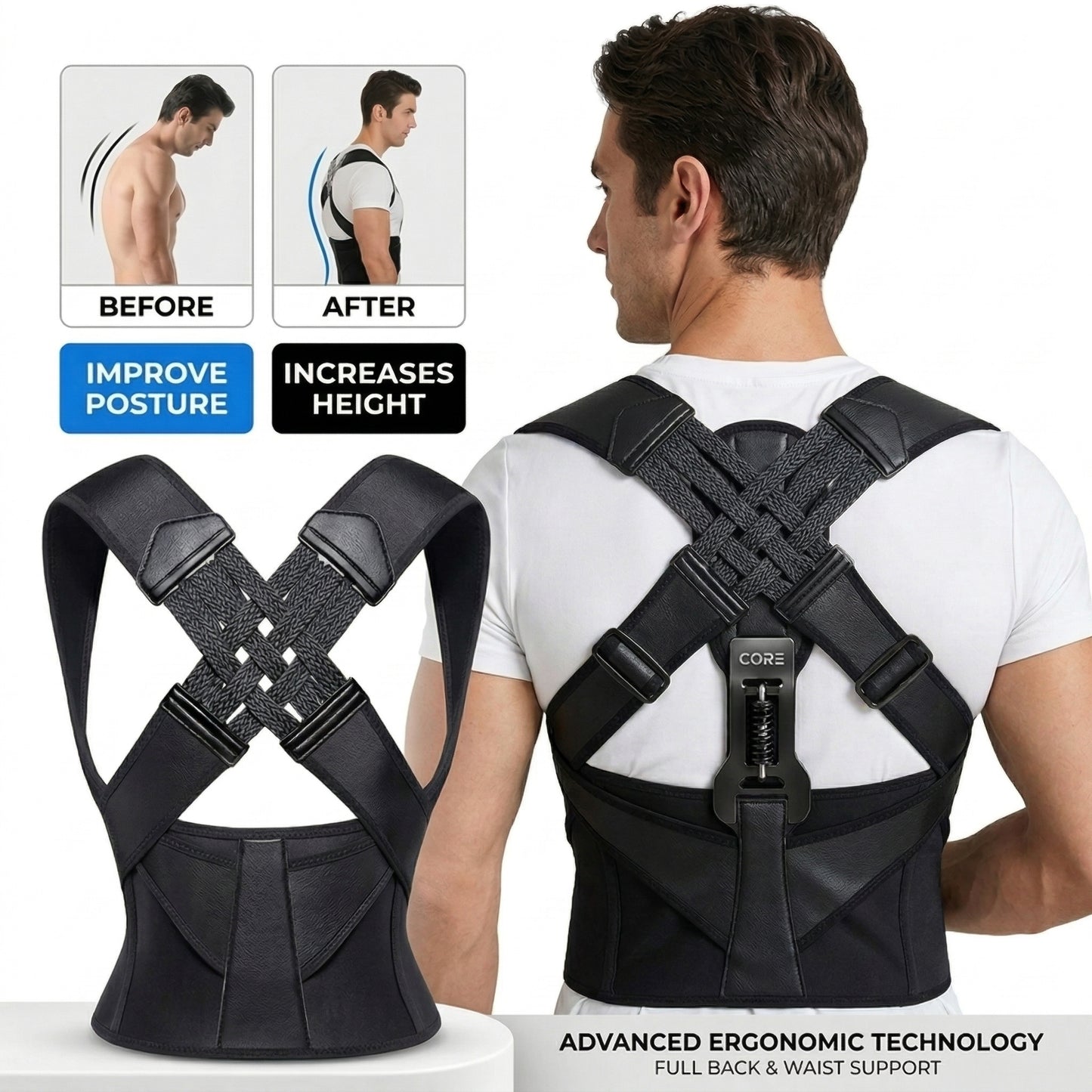 West United™ Adjustable Back Posture Corrector – Pain Relief Support Belt