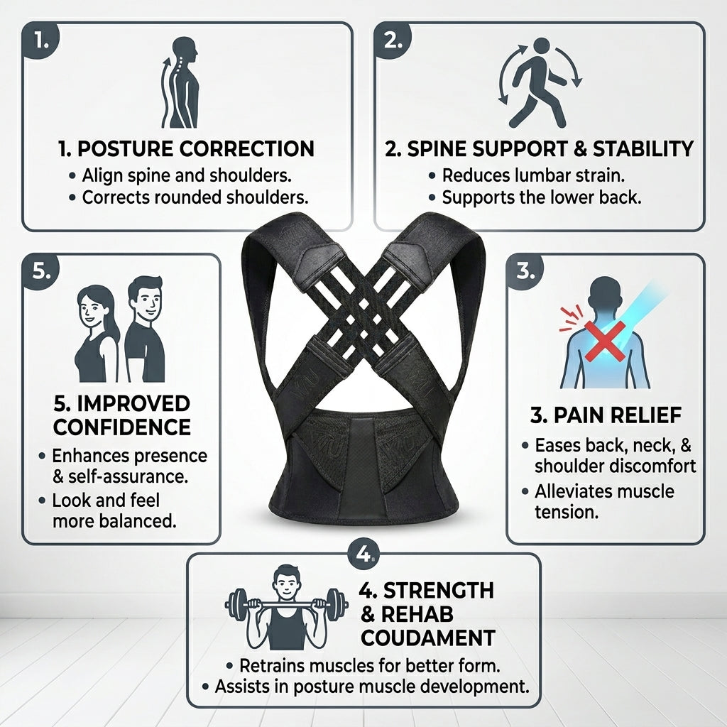 West United™ Adjustable Back Posture Corrector – Pain Relief Support Belt