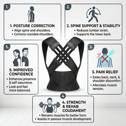 West United™ Adjustable Back Posture Corrector – Pain Relief Support Belt