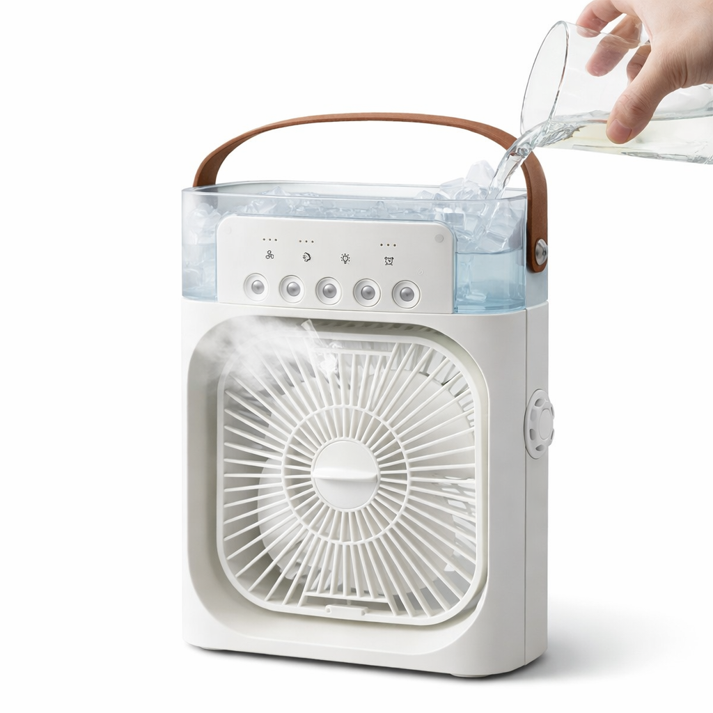 Portable Evaporative Air Cooler | Mini Mist Fan with Water Tank |