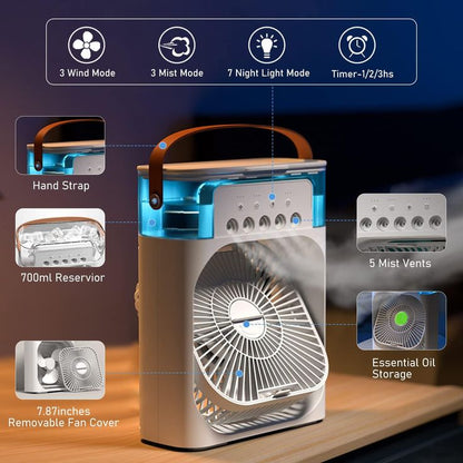 Portable Evaporative Air Cooler | Mini Mist Fan with Water Tank |